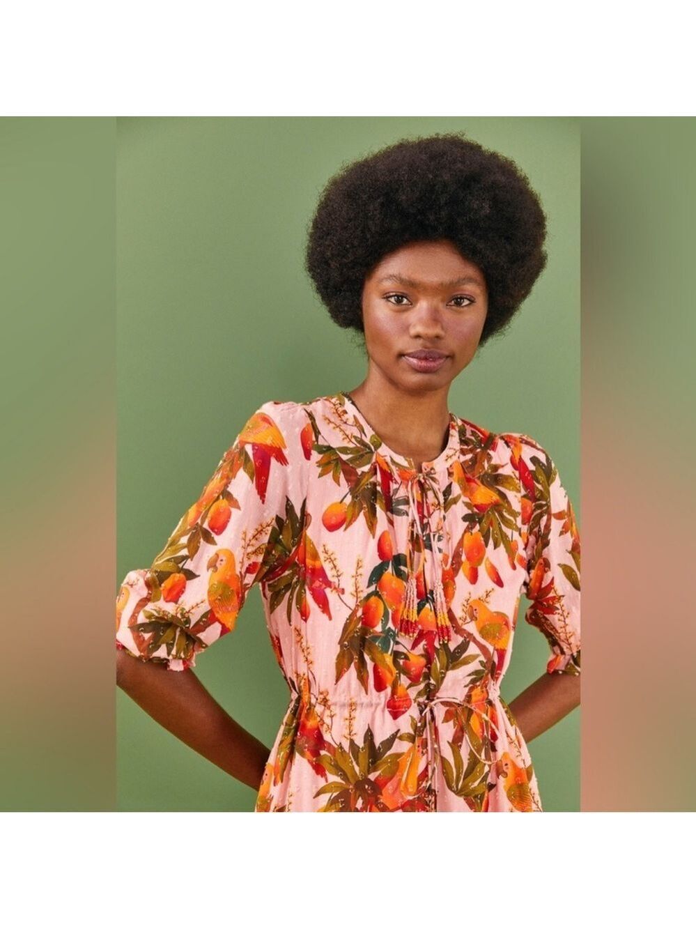 Farm Rio Mixed Mango Trees Midi Dress - Picture 4 of 13
